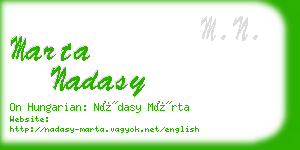 marta nadasy business card